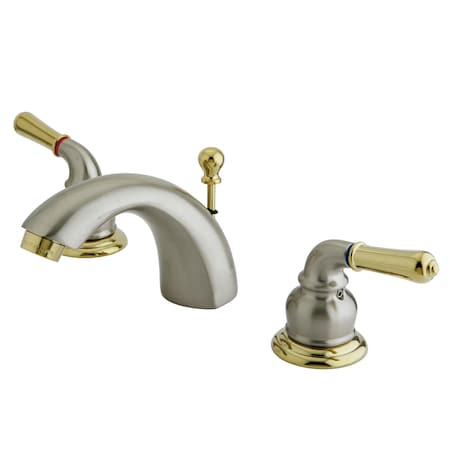 Kingston Brass Mini-Widespread Bathroom Faucet, Brushed Nickel/Polished Brass KS2959